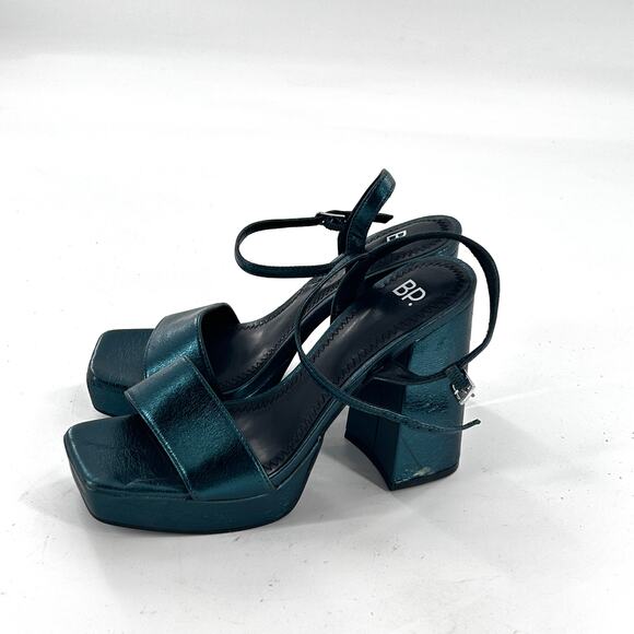 Noella Platform Sandals 7 Green Teal Deep NWOT Heels Pumps Green Blue. Glam - Picture 4 of 9